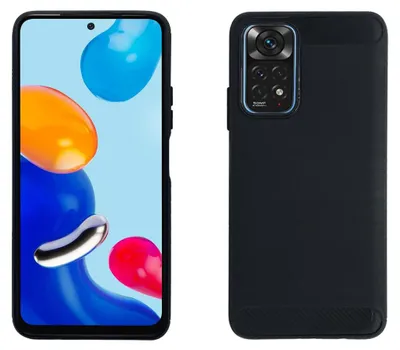 Produktbild von Silikon Hülle Carbon kompatibel mit XIAOMI REDMI NOTE 11 5G Case TPU Soft Handyhülle Cover Schutzhülle Schwarz