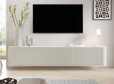 Produktbild von TV-Schrank Misterio Premium 220 cm Cashmere hängend mit Lamellenfront