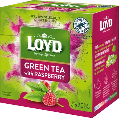 Zdjęcie produktu dla LOYD Green Tea with Raspberry 20  torebek