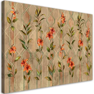 Produktbild von Leinwandbild Gelbe Lilienblüte 90x60 Feeby Orange bild für die wand bereit zum aufhängen