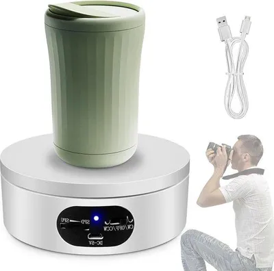 Obrázok produktu pre Elektrická otočná doska s rozsahom 360 stupňov pre fotografovanie a šperky – 12 cm – automatická