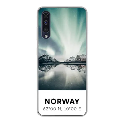 Produktbild von MuchoWow® Handyhülle Schutzhülle Hülle für Samsung Galaxy A30s Norwegen - Nordlichter - See Silikon Softcase Handy Hülle - Karteninhaber