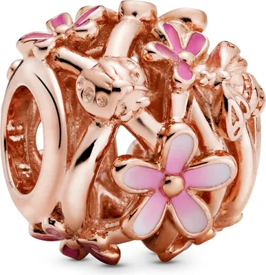 Produktbild von Pandora Offen gearbeitetes rosafarbenes Gänseblümchen Charm 788772C01 Anhänger
