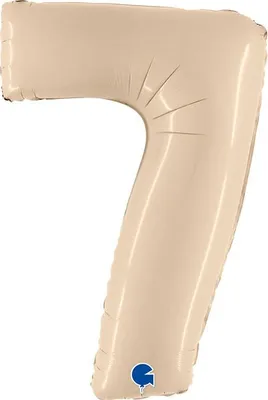 Zdjęcie produktu dla Balon Foliowy Cyfra 7, Satynowa Kremowa 102cm Grabo