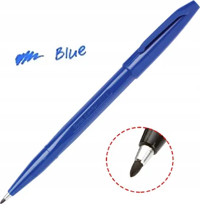 Produktbild von Pentel Sign Pen, Blau, Blau, 2 mm, Fein, Tinte auf Wasserbasis, 12 Stück(e)
