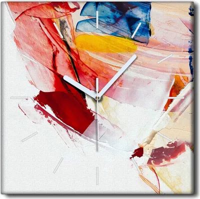 Produktbild von Coloray Uhr auf Leinwand 30x30 cm Wand Uhr Dekoration Wohnzimmer Segeltuch weiße Zeiger -Kunst Abstraktion.