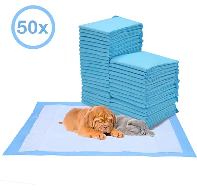 Produktbild von Eikuavons 50 Stück Welpenunterlagen 45x60 cm Einweg Hunde Trainingspads Saugfähige Pipi Pads