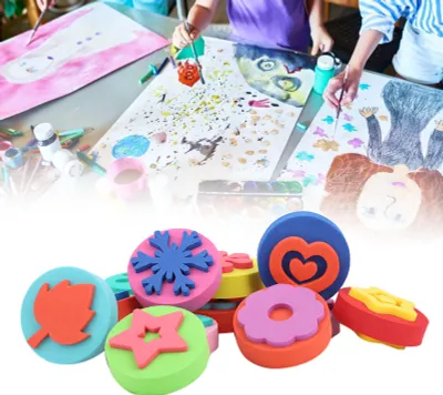 Immagine prodotto di Timbro con spugna per disegnare Apprendimento precoce Timbri per disegnare Strumenti didattici per bambini Spugna