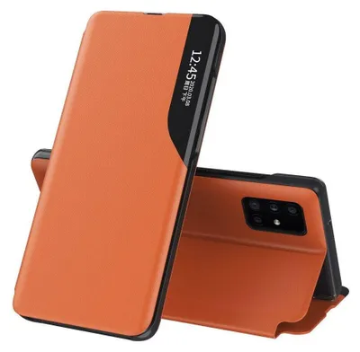 Image de Eco Leather View Case Livre Housse en cuir Housse de protection pour téléphone portable Housse pliable Fonction stand pour Samsung Galaxy Note 10 Plus (N975F) Orange