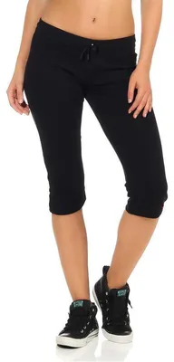 Produktbild von Damen Jogginhose 3/4 Sport-Hose Baumwolle; Schwarz XS