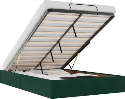 Obrázok produktu pre vidaXL Osmanská posteľ bez matraca tmavozelená 120x200 cm zamat
