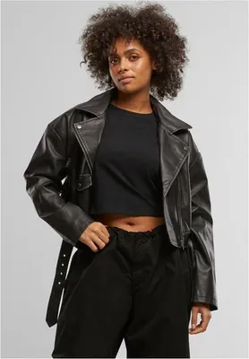 Produktbild von Urban Classics Kunstlederjacke Damen Ladies Vintage Leather Jacket schwarz L