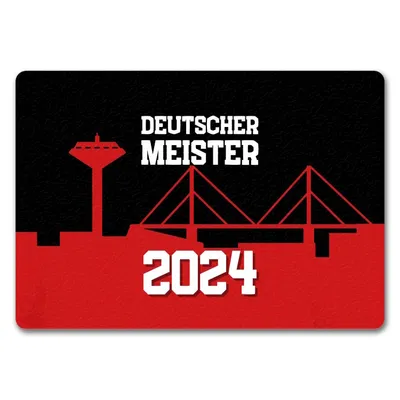 Produktbild von Leverkusen Fußmatte in 35x50 cm ohne Rand mit Spruch Deutscher Meister 2024