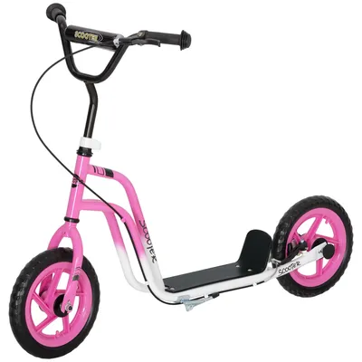 Produktbild von AIYAPLAY Roller Kinder Kickscooter mit verstellbarem Lenker 12 Zoll Räder Rosa