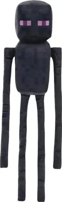 A plush toy of a Minecraft Enderman character.