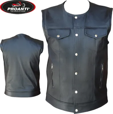 Produktbild von Motorradweste Leder Weste Club Kutte Chopper Rocker Motorrad Biker Lederweste