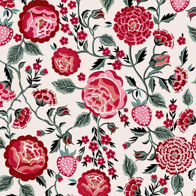 Produktbild von Cath Kidston Vliestapete Erdbeergarten 1000x52cm