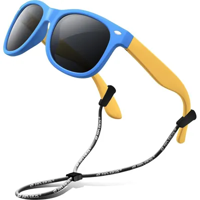 Image de Lunettes de soleil pour enfants, polarisées, avec bandeau, couleur bleu ciel, modèle RBK004