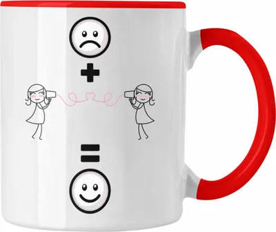 Produktbild von Trendation - Beste Freundin Tasse Geschenk für BFF Beste Freundinnen Lustige Geschenkidee :( + Beste Freundin = :) Geburtstag (Rot)