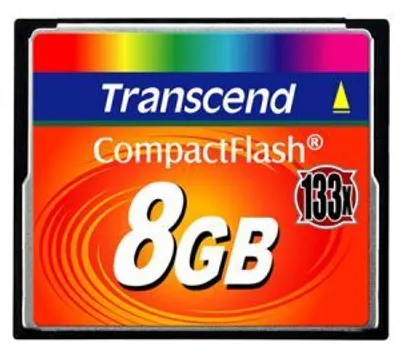 Produktbild von Transcend TS8GCF133, 8 GB, Kompaktflash, MLC, 50 MB/s, 20 MB/s, Schwarz