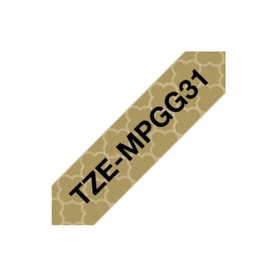 Produktbild von Brother TZE-MPGG31 Etiketten erstellendes Band Schwarz auf gold