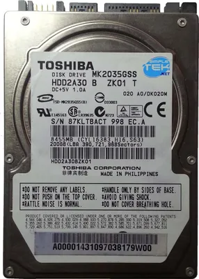 Zdjęcie produktu dla Dysk twardy Toshiba Mk2035gss, 200 GB, Seagate, interfejs SATA, 2,5 cala, do laptopów i notebooków