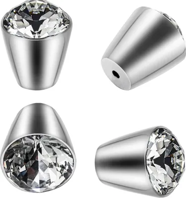 Image de Boutons de charge 4 pièces, verre cristal Boutons de porte Boutons d'armoire, poignées métalliques argentées pour armoires de cuisine Armoires à vêtements Commodes Poignée de meuble Hardware Décoration