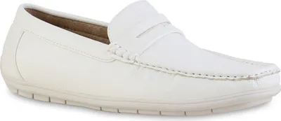 Produktbild von VAN HILL Herren Mokassins Slippers Bequeme Profil-Sohle Schuhe 841612, Farbe: Weiß, Größe: 41
