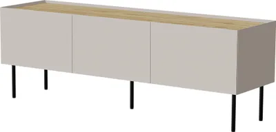 Produktbild von Furniture24 Fernsehschrank Fellini 150 Tv-Lowbard Kaschmir/Geölte Eiche Wohnzimmerschrank