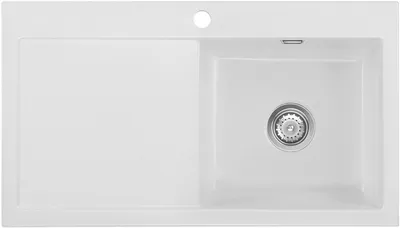 Produktbild von Flächenbündige Spüle MERA 90 F in SATIN mit Becken rechts und Handbetätigung