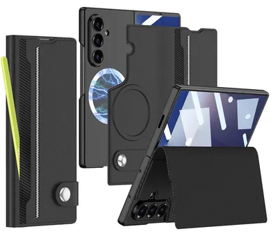 Obrázok produktu pre Pre Samsung Galaxy Z Fold7 GKK MagSafe Full Cover Split Flip Leather Case Black