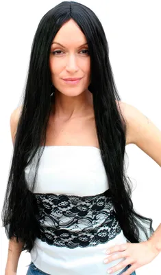 Produktbild von WIG ME UP Karneval: Superlange schwarze Perücke TH46