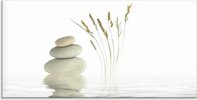 Produktbild von ARTland Glasbild Zen Friede Größe: 100x50 cm
