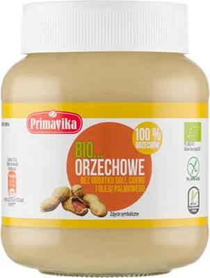 KREM Z ORZESZKÓW ZIEMNYCH PRAŻONYCH 100 % BEZGLUTENOWY BIO 360 g - PRIMAVIKA