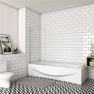 Produktbild von Badewannen-aufsatz 80x140cm Duschtrennwand 180°Duschwand Dusche Duschabtrennung ESG Duschkabine