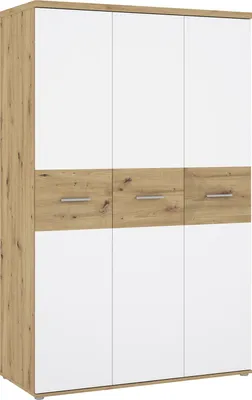Obrázek produktu pro Nábytek24 Šatní skříň Winnie Wns831-C830 Třídveřová šatní skříň 119,6 X 189 X 52,7 cm Artisan Dub/bílá