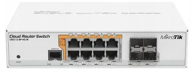 Obrázok produktu pre Mikrotik CRS112-8P-4S-IN, Gigabit Ethernet (10/100/1000), Podpora napájania cez Ethernet (PoE)