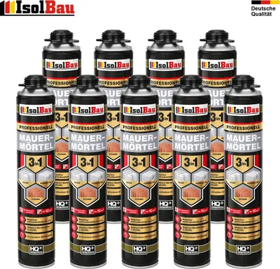 Mauermörtel Pistolenschaum Montageschaum PU-Mauermörtel Klebeschaum 9 x 750ml