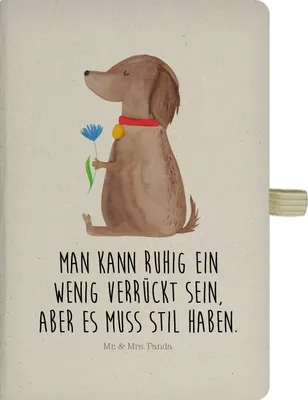 Produktbild von Mr. & Mrs. Panda Journal Hund Blume - Transparent - Geschenk, Hunde, Kladde, Sprüche, Süß, Adressbuch, notizbuch a4, Halsband, Tagebuch, Haha