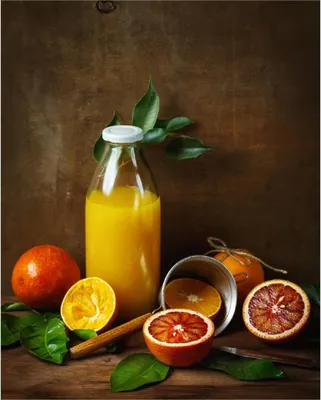 Produktbild von Wallario Poster - Frisch gepresster Orangensaft, Kunstdruck Größe: 40 x 50 cm