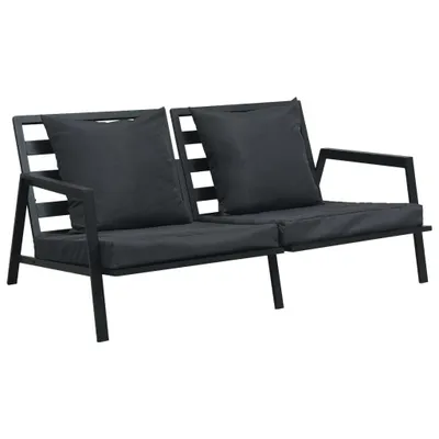 Image de vidaXL Ensemble de salon d'extérieur 4 pièces avec coussins Aluminium Gris foncé