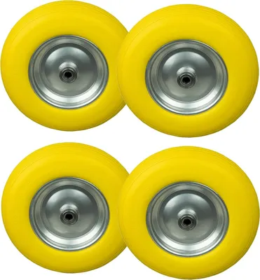 Produktbild von PU Schubkarrenräder 4 Stück à 400 mm 4.00-8 Vollgummi-Räder