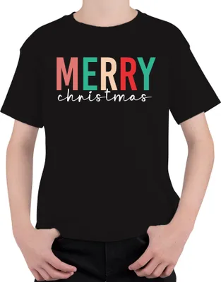 Produktbild von Merry Christmas Spruch - Weihnachten Weihnachtsgeschenk Christmas Uni Kinder T-Shirt, Schwarz, 116