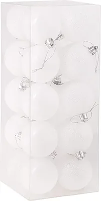 Produktbild von SPRINGOS Weihnachtskugel 20 Stück Set Weiß bruchsicher Glitzer Weihnachtsdekoration Weihnachtsbaum