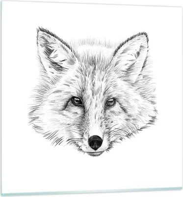 Produktbild von Bilder auf glas - Wolf Kinder Skizze illustriert - 30x30cm - Glasbilder - Wandbilder - Kunstdruck - zum Aufhängen bereit - Wanddekoration aus Glas - Glas Bilder - Wandbild auf Glas - GAC30x30-3212