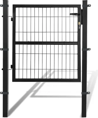 Produktbild von Faziango Gartentor 100x100cm Gartentür verzinkter Stahl abschließbar, Hoftor Zaun Inkl. Schloss Tür, Tor, Zauntor, Zauntür, Gartentür, Gartenzaun - Anthrazit