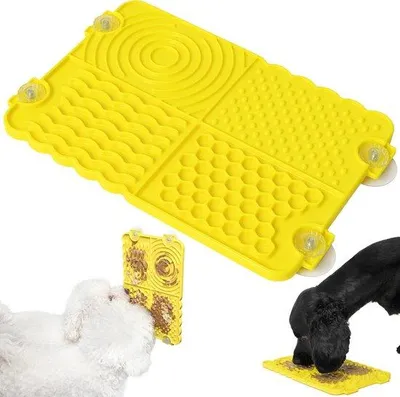 Produktbild von Famanu Likmat für Hunde und Welpen - robuste Kunststoff-Lickmat mit Saugnäpfen - fördert langsames Fressen - leicht zu reinigen