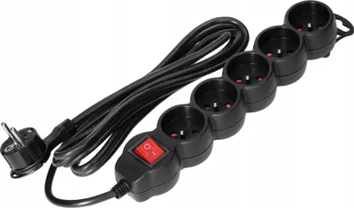 Image de Orno | Multiprise 5 prises - 1,5 m - Noire - Avec interrupteur - Sécurisée et pratique
