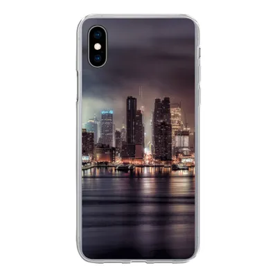 Produktbild von MuchoWow® Handyhülle Schutzhülle Hülle für iPhone Xs New York - Sturm - Skyline Silikon Softcase Handy Hülle - Handytasche