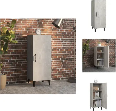 Image de vidaXL Sideboard gris béton 34,5x34x90 cm Bois composite - Sideboards